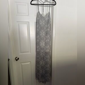 Silky maxi dress with beaded straps Medium
